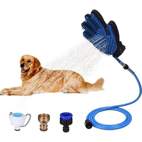 Pet grooming glove dog cat pet hair brush remover Silicone cleaning Bathing Tool Pet Shower Sprayer Brush Comb Glove Luxury