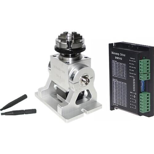 CNC Planetary Gear 4th Rotary Axis 65mm 100mm Chuck CNC A Axis Speed Reducing Ratio 10:1 for Laser Marking Machine