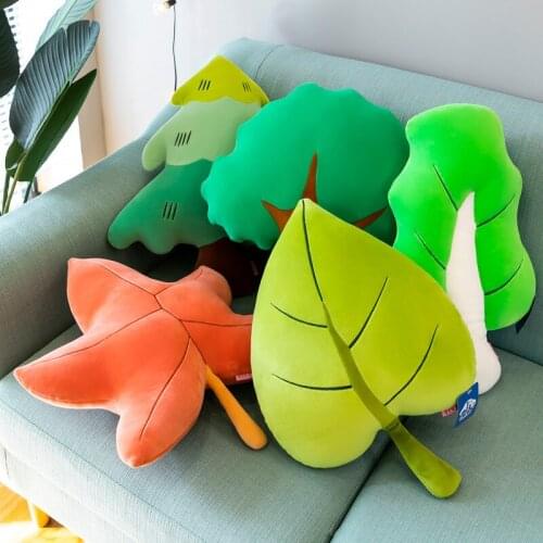 Zqswkl cartoon plant plush leaf pillow hugs cushions home decor soft sofa chair cushion decorative christmas birthday gift toys
