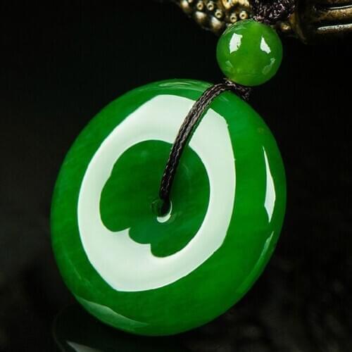Natural China piedra verde Ping hebilla colgante joyería de moda regalo para hombres y mujeres