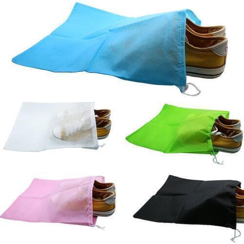 1pc Potable Non-woven Shoes Bag Travel Storage Pouch Drawstring Dustproof Protector Container Carry Sack 3
