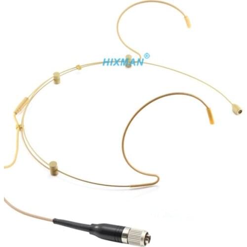 HIXMAN Beige HM3-CH Adjustable OmniDirectional Headset Headworn Microphone For Audio Technica ATW-DT3101 ATW-T3201/T5201/T6001S