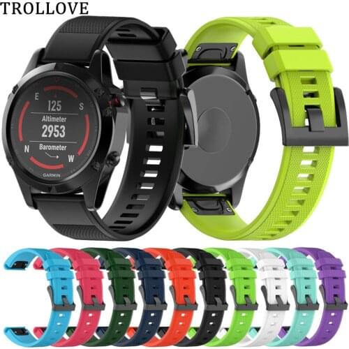 26MM 22MM 20MM Watchband Strap for Garmin Fenix 5X 5 5S Plus 3 3HR D2 S60 Watch Quick Release Silicone Easyfit Wrist Band Strap