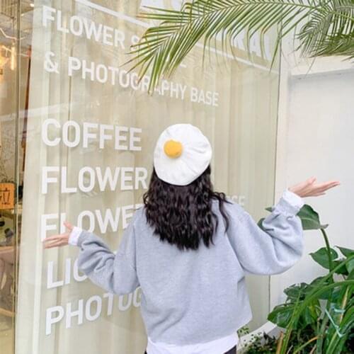 Poached egg girl manual lovely Japanese style yolk beret The painter hat as present new Spring and autumn adjustable caps BLM86