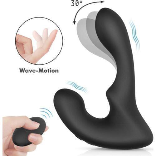 Super Power Multi Frequency Anal Vibrator for Men Gay Wireless Remote Prostate Massager 30 Degree Rotation Finger Vibrator