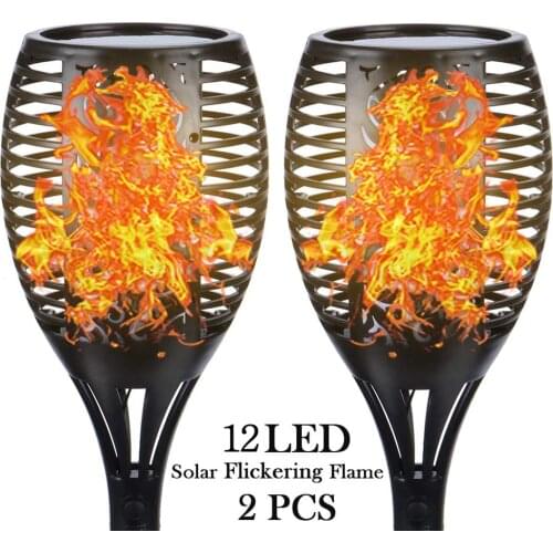 LED Solar Flame Light Flickering Safety Waterproof Outdoor Lamp for Garden Decoration Landscape Lawn Path Lamp Torch Spotlight