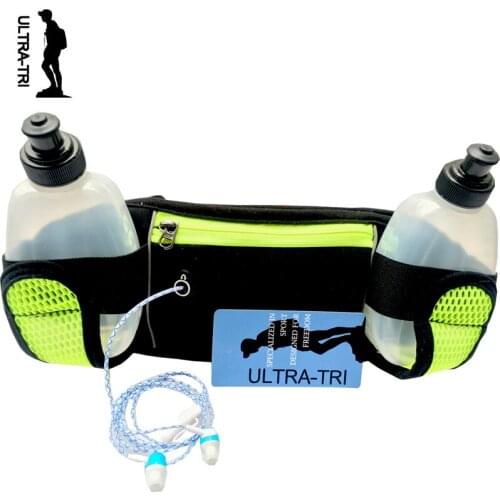 ULTRA-TRI Lightweight Hydration Running Belt Bag With 2 Water Bottles for Short Distance Trail Run Marathons Hiking Cycling