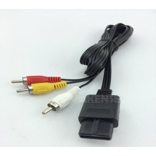 3RCA 1.8m 6FT AV TV RCA Video Cord Cable for Game Cube/for SNES GameCube/for Nintendo for N64 64 Game Cable 5KG 92Pcs/lot