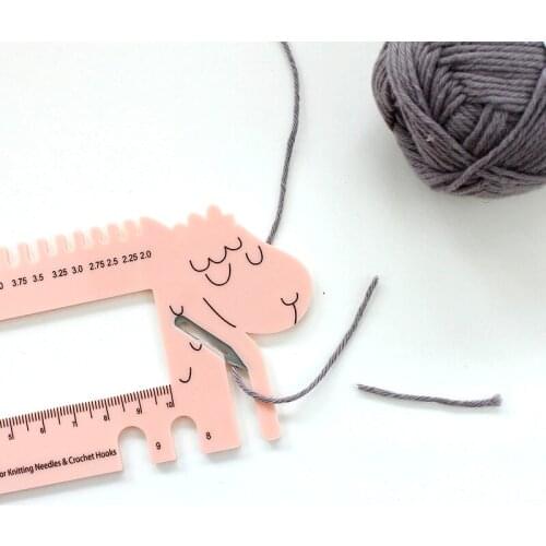 Knitting Needles Gauge Size Crochet Hook Measure Ruler DIY Knitting Accessories