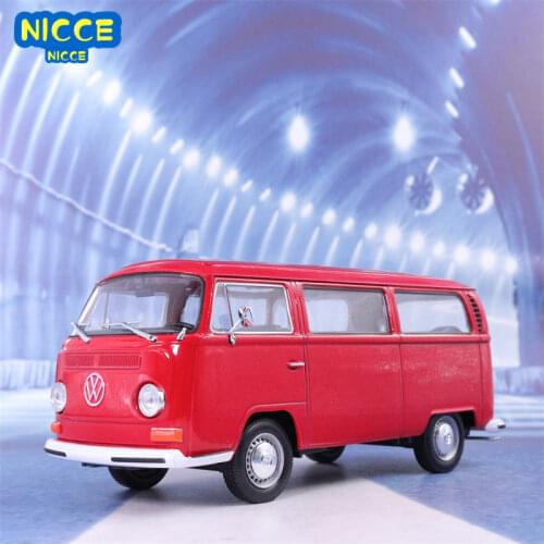 Welly 1:24 Scale Diecast Alloy Model Car Toy For Volkswagen Van Retro Print T2 Bus Alloy 1972 VW Bus Excellent With Original Box