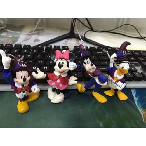 1PCS 6-8cm 2018 Disney Christmas PENDANT HANDMADE ornament classic Mickey Minnie Donald Duck Goffy