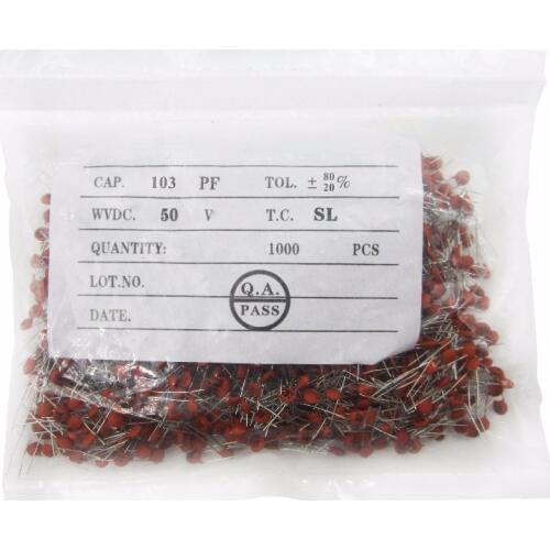 1000pcs 50V 10NF 10N 103 0.01uF Ceramic capacitor DIP-2 C