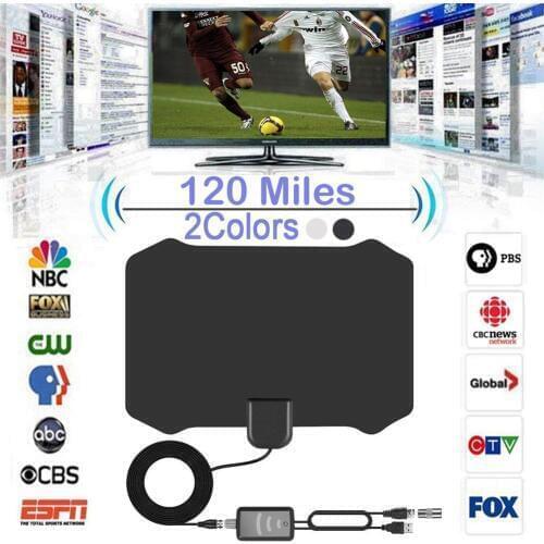 120 Miles TV Antena Digital HDTV Indoor TV Antenna With Amplifier Signal Booster TV Antenna HD TV Antennas Aerial