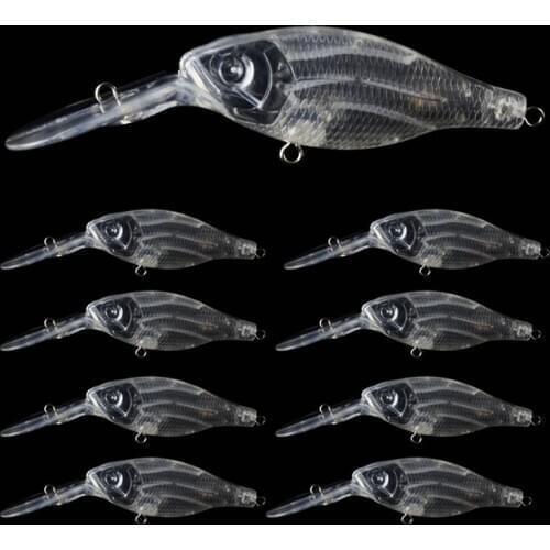 8.9CM 6.6G 50pcs Blank Unpainted Bait DIY Minnow Crankbait wobbler Unpainted Lure Freshwater Fishing Blank Hard Lures Isca Pesca