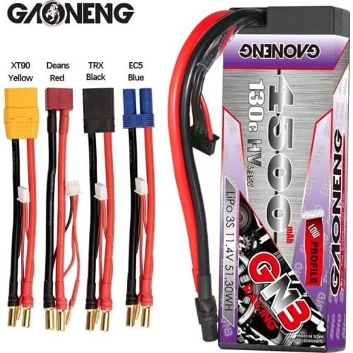 GNB GAONENG 11.4V 4500mAh 3S 130C Hardcase LiPo LiHV Battery for 1:8 1/8 RC Car Four Drive Off-Road Boat