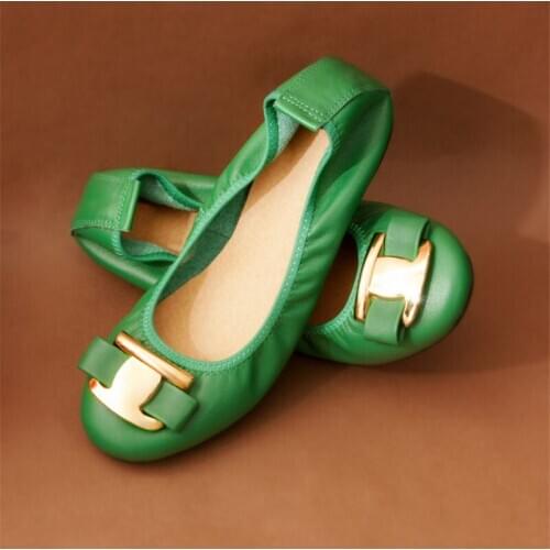 AUCVEE New Fashion Soft Sole Lady Flats Shoes For Drive Pregnant Woman Shoes Size 34-44 Round Toe Women Work Shoes Ballet Flat