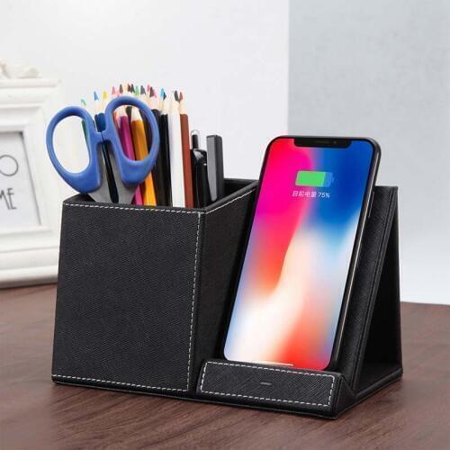 Qi Quick Wireless Phone Charger and Pen Holder Fast Charging Phone for Samsung S8/Note8/Iphone8/plus/IphoneX Phone Charger