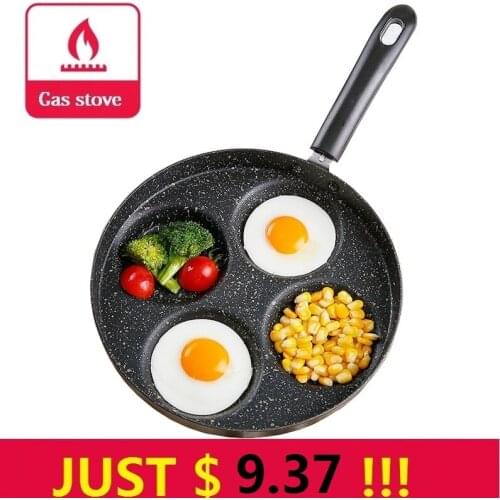 Four-hole Omelet Pan For Eggs Ham PanCake Maker Frying Pans Creative Non-stick No Oil-smoke Breakfast Grill Pan Cooking Pot