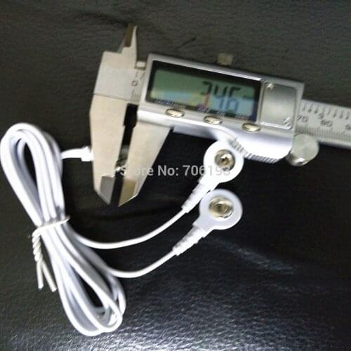 DHL/EMS Free shipping 200pcs/lot DC 3.5MM 2 in 1 line button Head electrode wires /cable for digital device and TENS massager