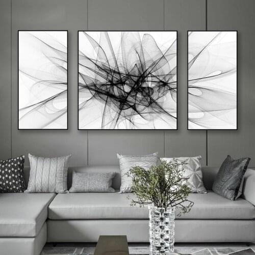 EECAMAIL DIY 5D Nordic Triptych Diamond Painting Full Diamonds Atmosphere Abstract Line Art Luxury Diamond Embroidery No Frame