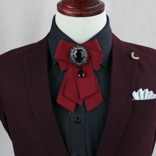 Handmade Boutique Wedding Wedding Korean Retro Gentleman Dress Red Black Dark Blue Bow Tie High-end British Mens Dress Bow Tie