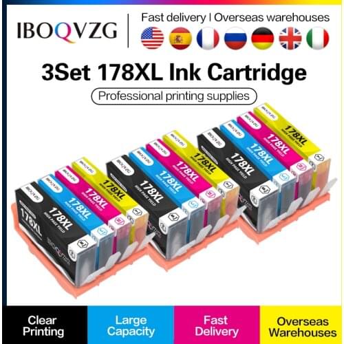 IBOQVZG For HP 178 178XL Compatible Ink Cartridge Full Ink For HP B109 B110 B210 C309 C310 C410 D5463 D5460 D5468 Printers