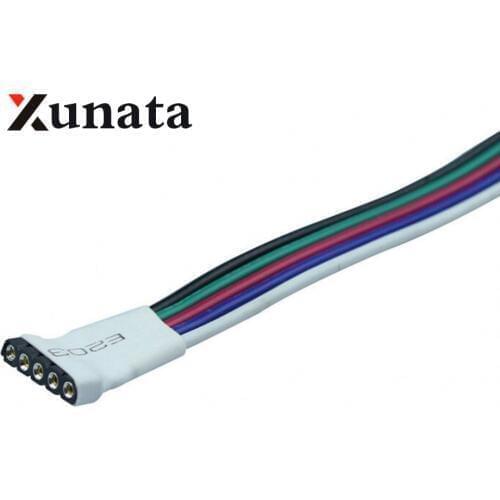5Pcs 5 pin RGBW Connector female with wire cable 5pin led connector Free shipping