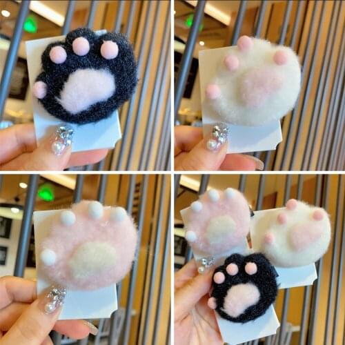 Korean Cute Cat Claw Hairpins Hair Clips Women Girl Lovely Plush Hair Pins Barrettes Hairgrips Hair Styling Tools
