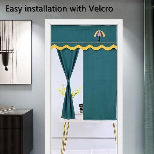 Short Curtains with Velcro Installation Fashion Door Curtain with Window Valance Half Curtain for Coffee Kitchen Bathroom Drapes