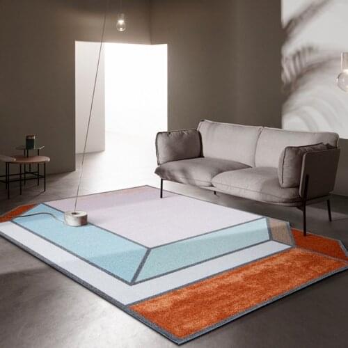 Nordic style Morandi color 3D geometric rug ,big size funny pattern living room carpet, , Pastoral home decoration bedside rug