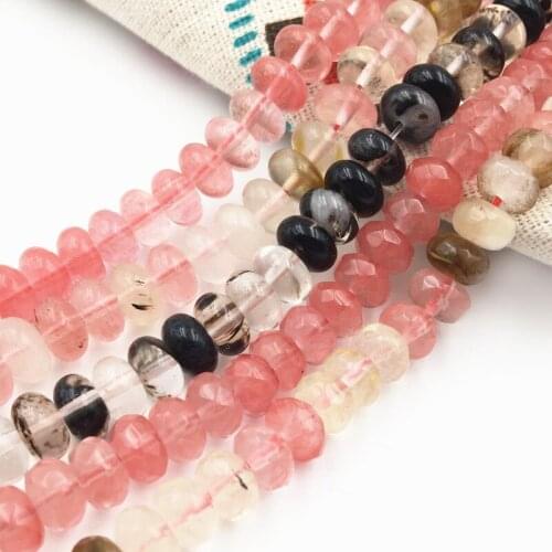 Multicolor Watermelon Stone Quartzs Loose Beads Crystal 5x8mm Faceted Ronndelle Abacus Jaspers DIY Necklace Bracelet 15" A162
