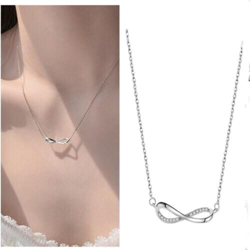 Trendy Zircon Gold Pendant Necklace For Women Jewelry Charm Silver S925 Sterling Necklaces Girl Clavicle Accessories Lady Choker