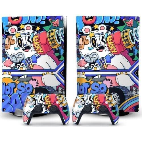 Cartoon PS5 Standard Disc Edition Skin Sticker Decal Cover for PlayStation 5 Console & Controller PS5 Skin Sticker Vinyl