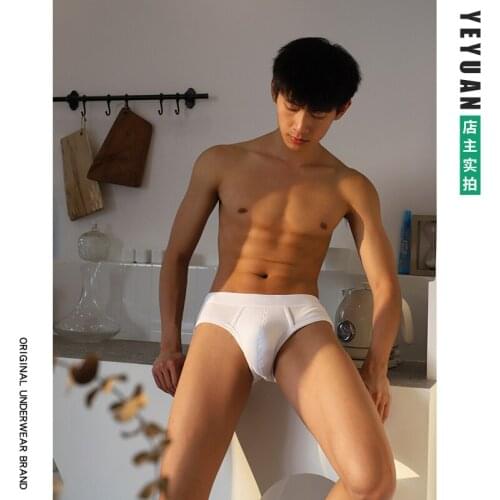 3PCS/LOT 100% Cotton Comfortable Solid Color Mens Gay Sexy Underwear Low Waist Briefs Simplicity Free Shipping