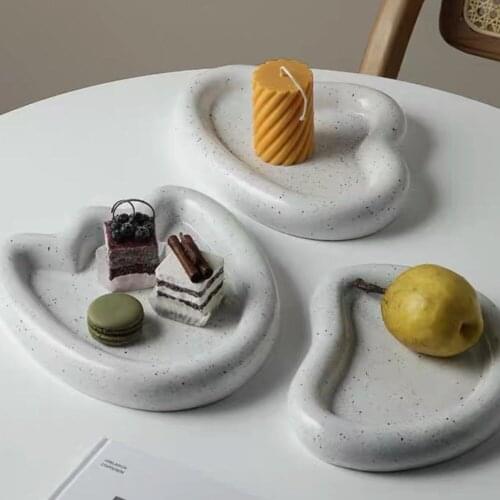 Напальчники для пубг Tгay Ceramic Coaster Desktop Snack Cake Dinner Plate Round Fruit Plate Living Room Creative Decoration