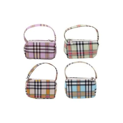 2021 New Pattern Plaid Handbag Fit 43Cm Baby New Born Reborn Doll &18 Inch American Our Generation Girl`s Toy