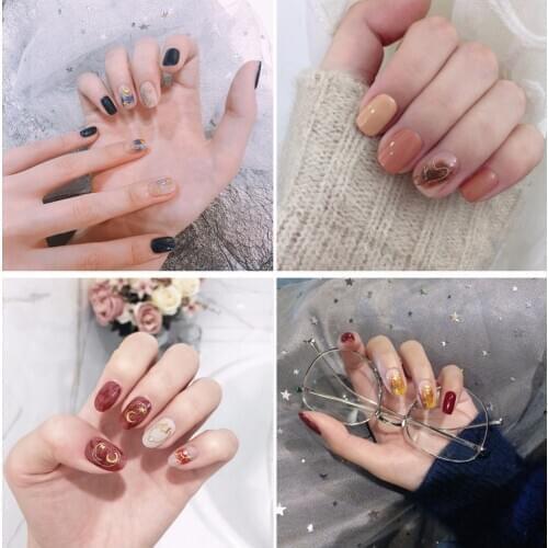 Multiple new arrival beautiful bride false nails french 24pcs cute 3d fake nails Japanese lady full nail tips cream pure color