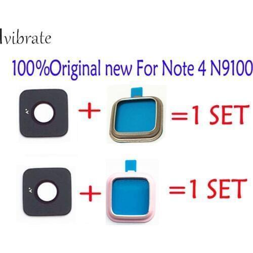 Original For Samsung galaxy Note4 N9100 Rear Back Camera Glass Lens +Camera Cover Circle Housing Parts Note 4 lens Replacement