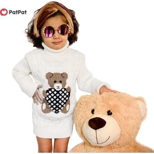 PatPat 2020 New Spring and Autumn Baby Toddler Adorable Bear Print Long-sleeve Sweater Baby Toddler Boy Sweaters Clothes