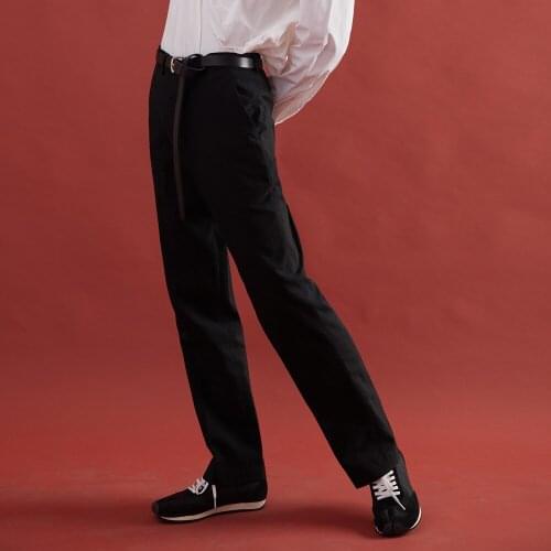 Casual pants mens spring and autumn loose straight Capris mens summer Korean Fashion Black Large pants