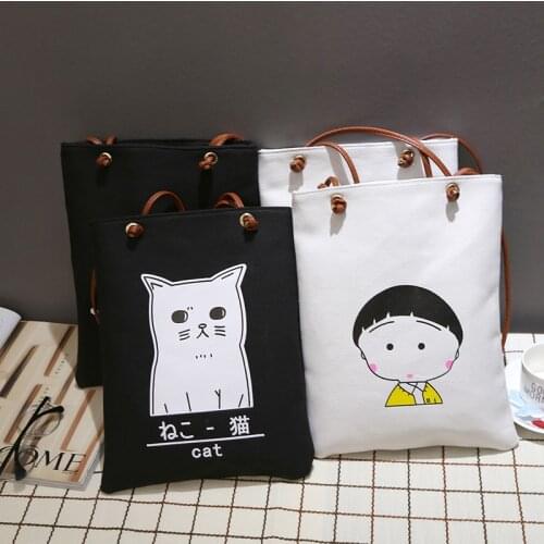 Simple womens canvas bags, mens and womens single shoulder handbags, studentsschool bags, environmental shopping bags