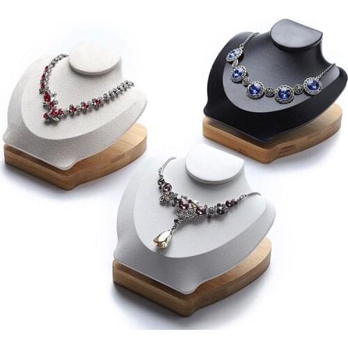 Luxury Bamboo Wood Mannequin Necklace Jewelry Pendant Display Stand Holder Show Decorate Jewelry Display Shelf