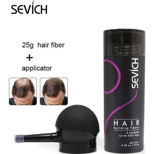 Sevich 25g Hair Fiber Thickening hair spray powder with applicator nozzle for hair loss products hair regrowth building powder