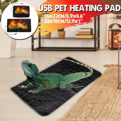 33x18cm Reptiles Heat Mat & 3-Gear Adjustable Pet Warm Heating Pads Reptiles Supplies for Snakes Turtle Lizard Heat Warmer Mat