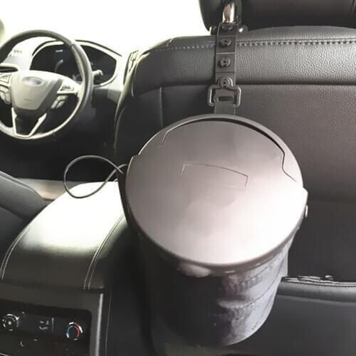 Universal Foldable Vehicle Garbage Can Black Portable Hanging Trash Can Litter Holder Car Trash Storage Bin