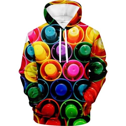 WAMNI Colorful Hoodie Sweatshirt 3D Print Male Female Funny Kawaii Warm Stylish Oversize Hooded Sweatshirts Dropshipping Clothes