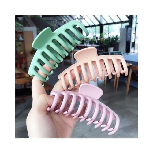 Simple Large Size Hair Clip Claws Frosted Color Hairpin for Women Girls Plastic Elegant Handmade Barrette Hair Accessories INS