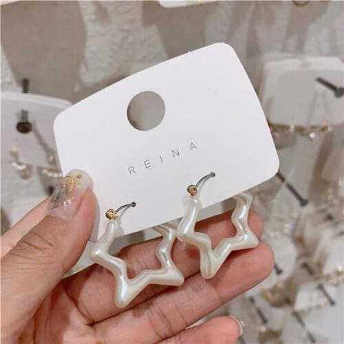 Fashion Star Dangling Earrings Women Jewelry Acrylic Statement Boucle D'Oreille Femme 2021 Mujer Moda Dangle Brincos Pendientes