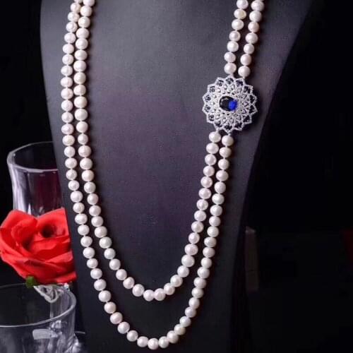 Womens Four Seasons Long Pearl Necklace Party /Wedding High Grade Sweater Chain
