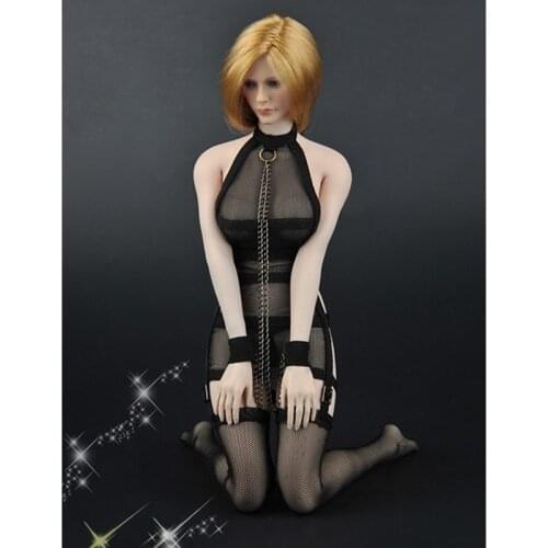 ZY5017 1/6 Sexy Netting Underwear See-Through Black Dress Sexy Fishnet Corset Sets for 12 inches Action Figure Body